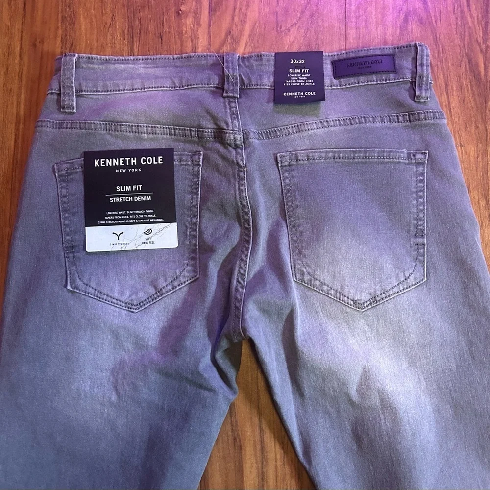 Kenneth Cole 30 32 Slim Fit gray jeans new nwt